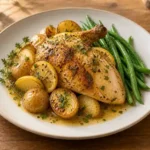 Lemon Herb Roast Chicken served with its accompaniments